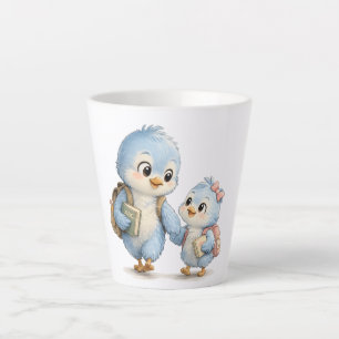 Blaue Vogel-Brüder-Schwestern-Latte-Mug Milchtasse
