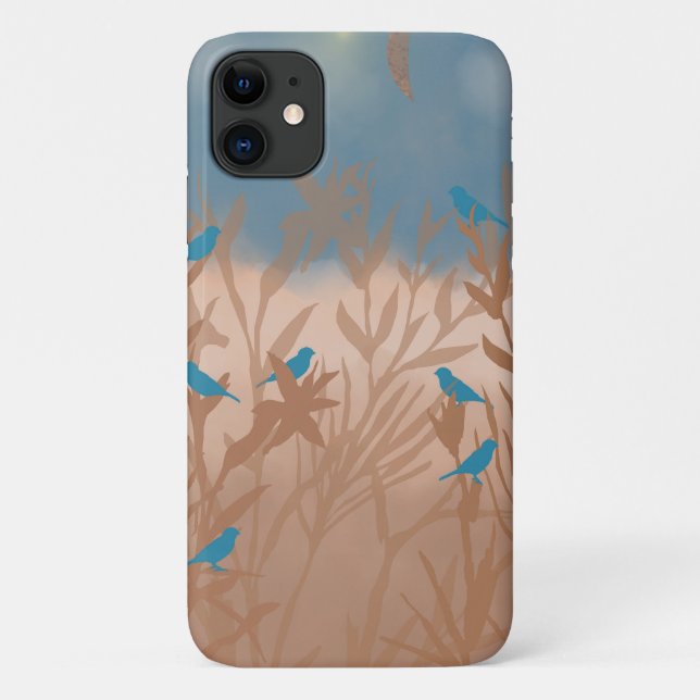 Blaue Vögel Case-Mate iPhone Hülle (Rückseite)