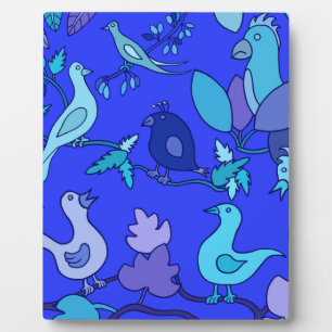 Blaue Vögel Fotoplatte