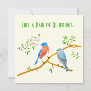 Blaue Vögel Gelbe Valentinskarte Karte