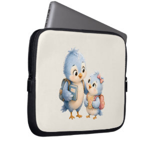 Blaue Vogel-Geschwister-Gadget-Aufbewahrungstasche Laptopschutzhülle