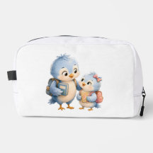 Blaue Vogel-Geschwister Kosmetiktasche