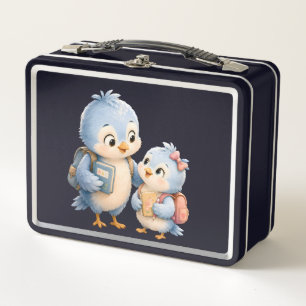 Blaue Vogel-Geschwister Lunchbox