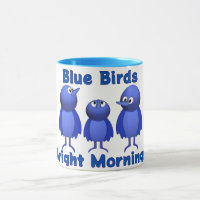 Blaue Vögel, helle Morgens