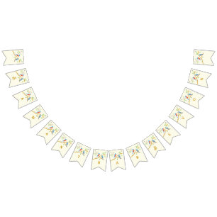 Blaue Vögel Hochzeitsfähnchen Bunting Flaggen