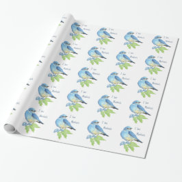 Blaue Vögel im Wasser Geschenkpapier