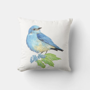 Blaue Vögel im Wasser Kissen