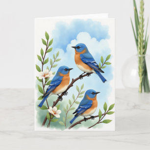Blaue Vögel Muttertags-Szene Karte
