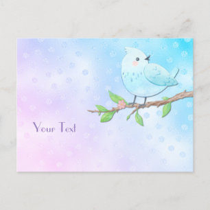 Blaue Vogel Postkarte