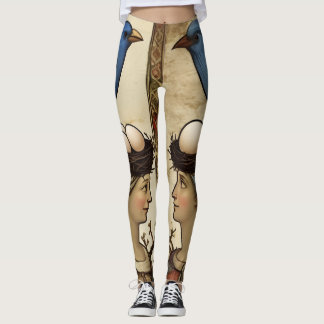 Blaue Vogel-Renaissance-Glück einzigartig charmant Leggings