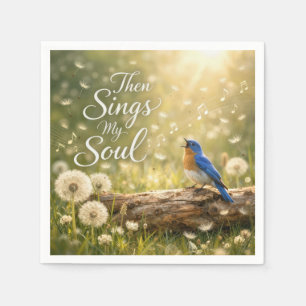 Blaue Vogel singt, dann singt meine Seele Serviette