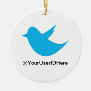 Blaue Vogel-sozial-Medien Keramikornament
