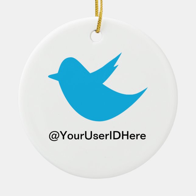 Blaue Vogel-sozial-Medien Keramikornament (Vorne)
