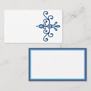 Blaue Vogel stilvolle Schriftrolle Kunst und blaue Visitenkarte