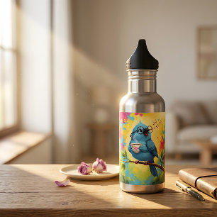 Blaue Vogel Wasserflasche
