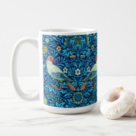 Blaue Vögel William Morris Kunst Design Kaffeetasse