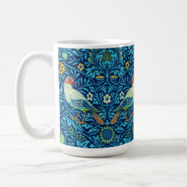 Blaue Vögel William Morris Kunst Design Kaffeetasse