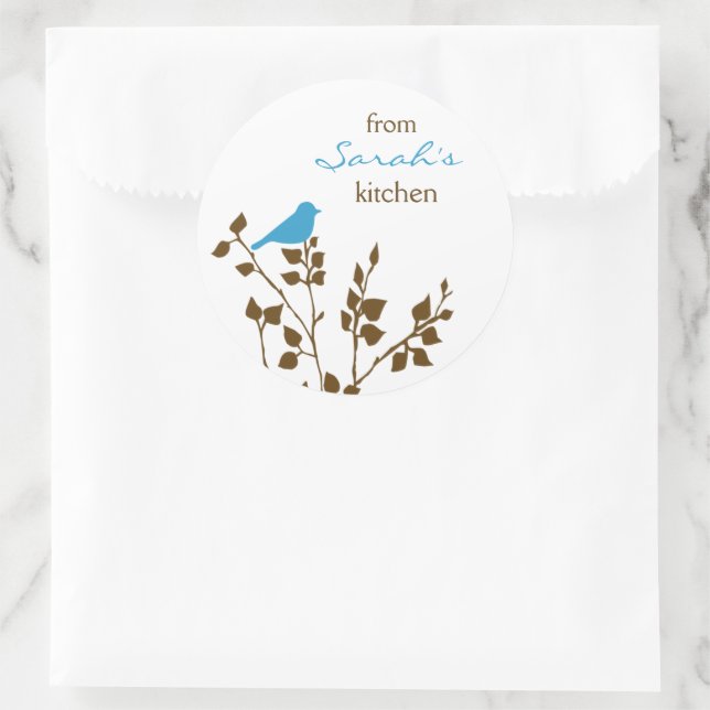 Blaue Vogelart - Konservierung und Backen Runder Aufkleber (Tasche)