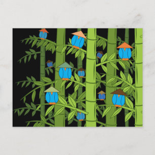 Blaue Vogelarten Postkarte