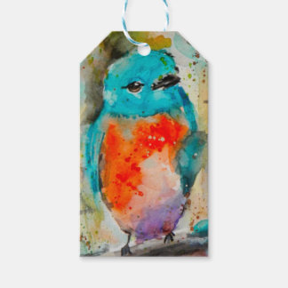 Blaue Vogelfarbe Geschenkanhänger