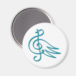 Blaue Vogelmusik Magnet