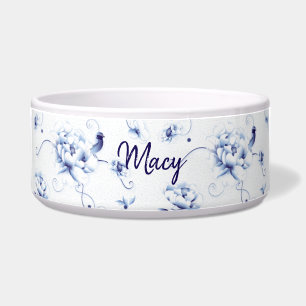 Blaue Vogelrose Chinoiserie-Blumen Napf
