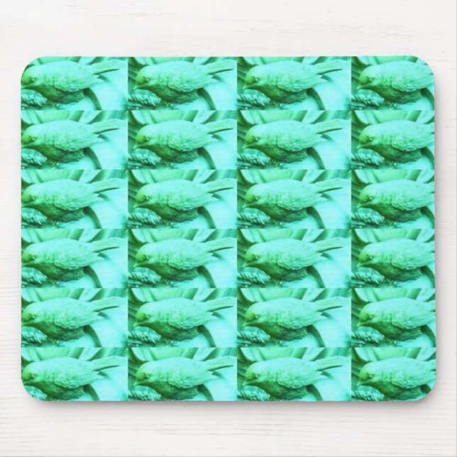 Blaue Vogeltextur Mousepad (Vorne)