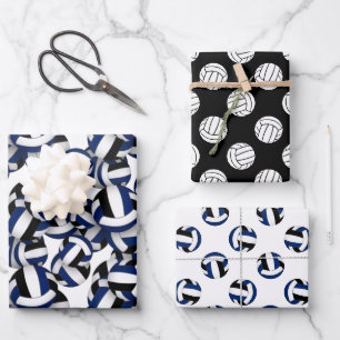 Blaue Volleyball Geschenkpapier Set