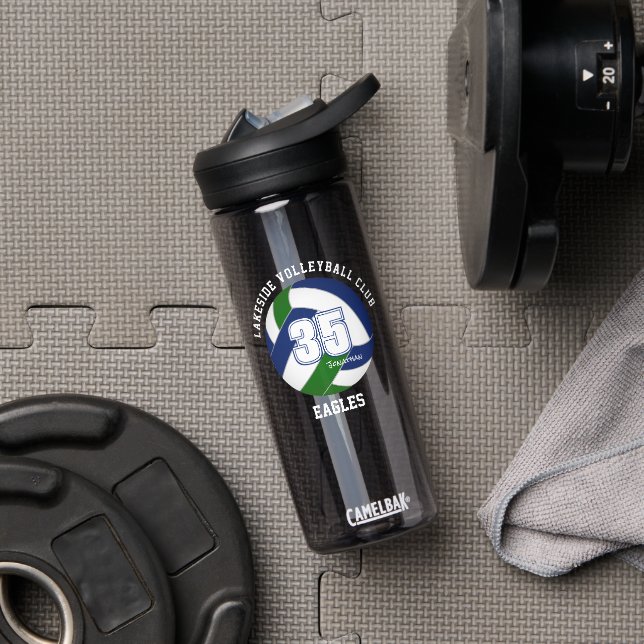 Blaue Volleyball-Mannschaft färbt Athleten Namen Trinkflasche (Fitnessstudio)