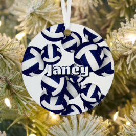 Blaue Volleyballs Athletin Name Sake halten Ornament Aus Metall