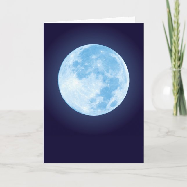 Blaue Vollmond-Karte Karte (Vorderseite)