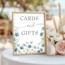 Blaue Vorzeigeblumen Aquarellkarten und Geschenke