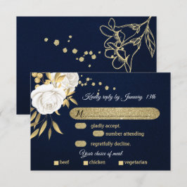 Blaue Wahl der blühenden Blumenmeere aus Weißgold  RSVP Karte