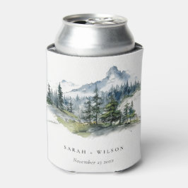 Blaue Wälder Landschaft Sketch Hochzeit Dosenkühler