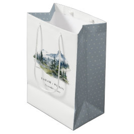 Blaue Wälder Landschaft Sketch Hochzeit Mittlere Geschenktüte
