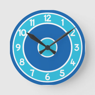 Blaue Wand Runde Wanduhr