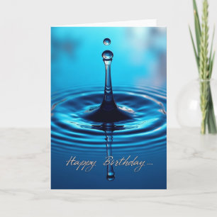 Blaue Wasser-Spritzgeburtstagskarte Karte