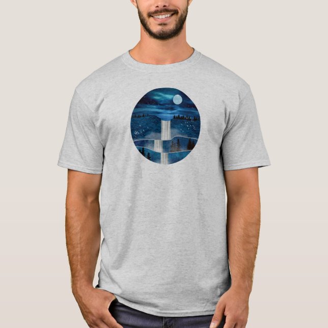 Blaue Wasserfälle T-Shirt (Vorderseite)