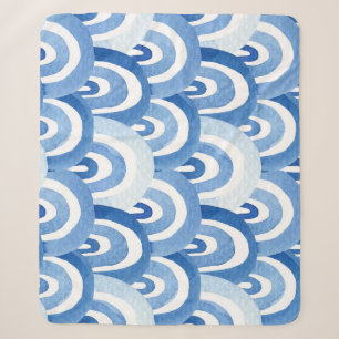 Blaue Wasserfarbe: Abstrakte Meereswellen Sherpadecke