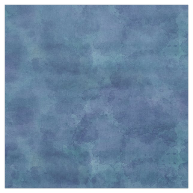 Blaue Wasserfarbe Abstrakte Wolkenmuster Stoff (Muster)