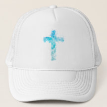 Blaue Wasserfarbe Christliche Kreuztaufe