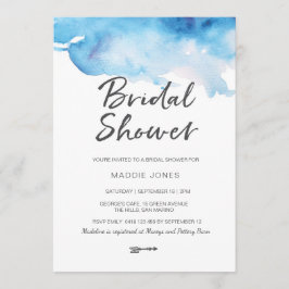 Blaue Wasserfarbe der Brautparty-Einladung | Einladung