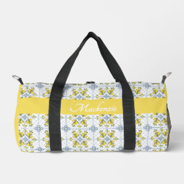 Blaue Wasserfarbe Französisches Landhaus-Limonen-N Duffle Bag