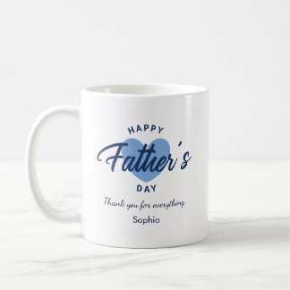 Blaue Wasserfarbe Frohen Vatertag Personalisiert Kaffeetasse