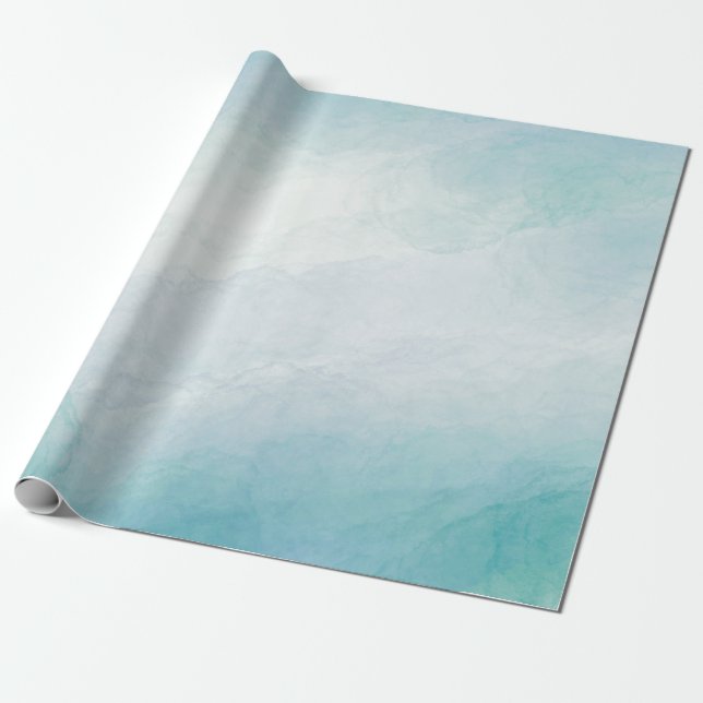 Blaue Wasserfarbe Geschenkpapier (Ungerollt)