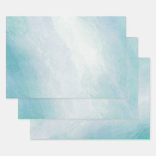 Blaue Wasserfarbe Geschenkpapier Set
