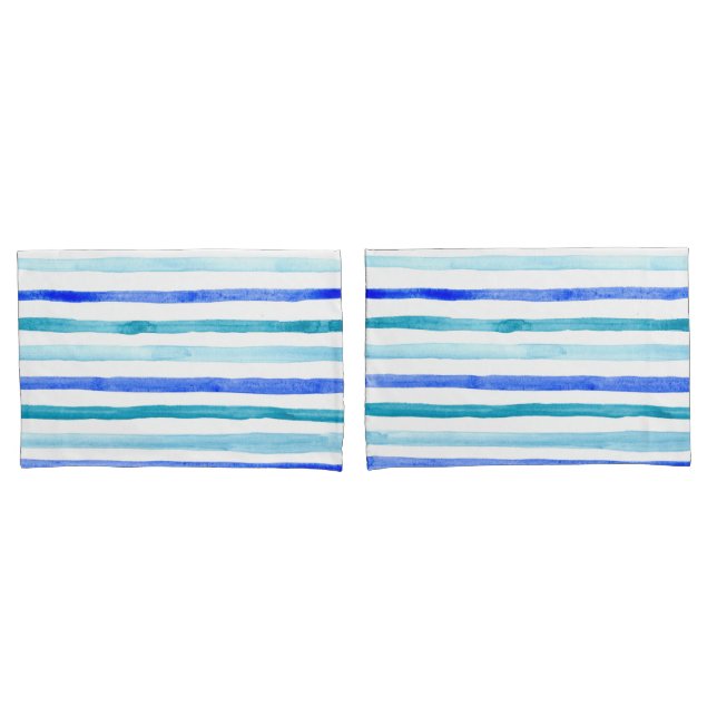 Blaue Wasserfarbe gestrichen Kissenbezug (Vorderseite-Set)