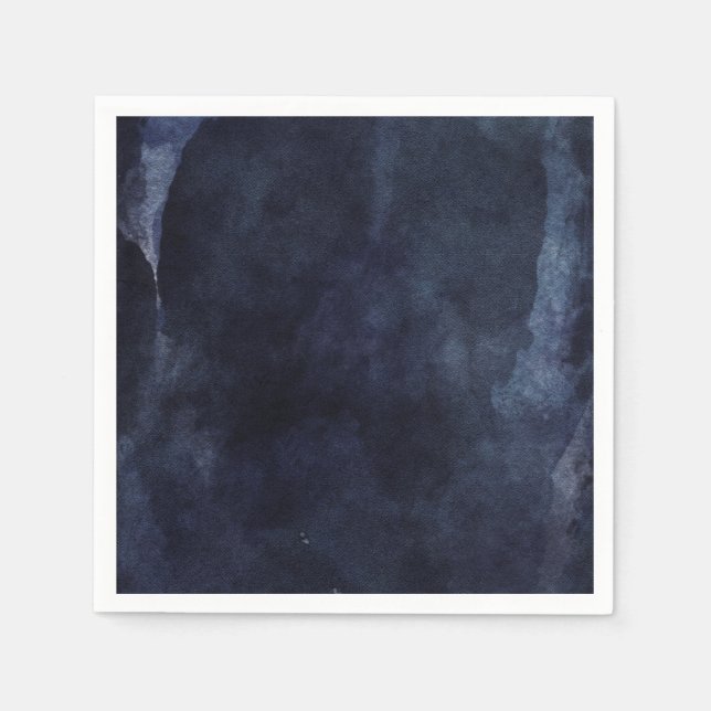 Blaue Wasserfarbe Hochzeitsfeier Serviette (Vorderseite)