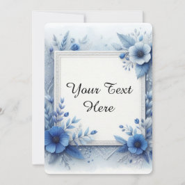 Blaue Wasserfarbe mit eleganten Akzenten Einladung