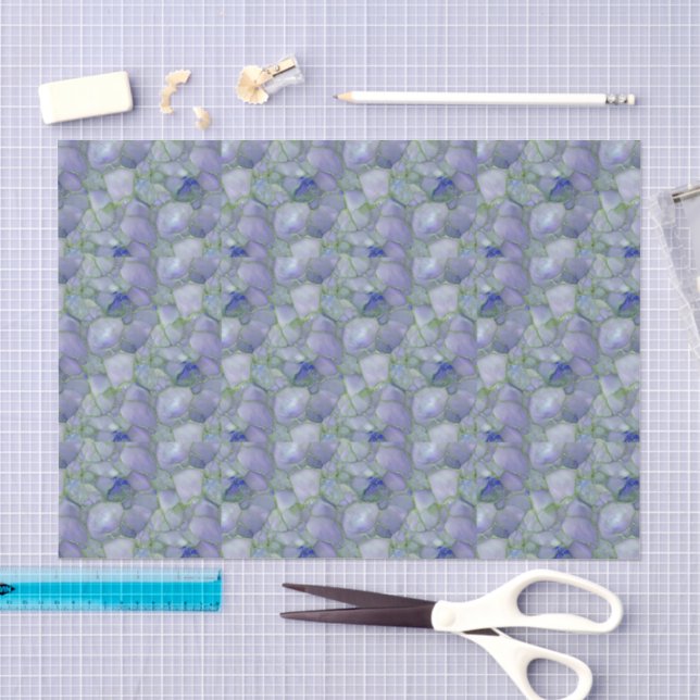 Blaue Wasserfarbe-Mosaik-Seeglas  Seidenpapier (Handwerk)